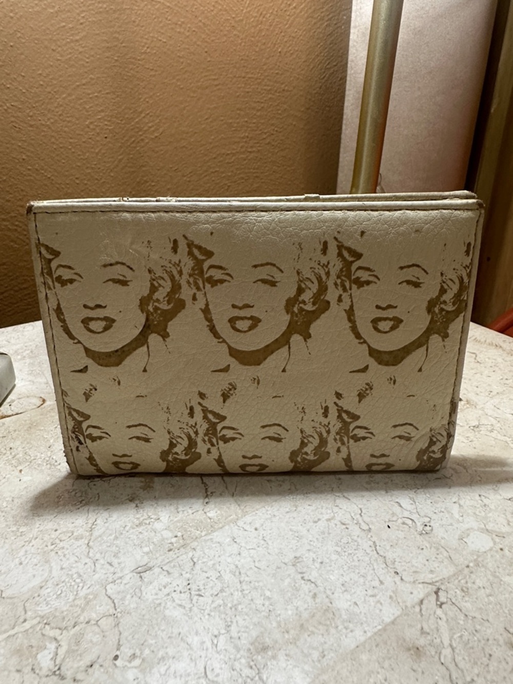 Cream Marilyn Print Wallet Clutch